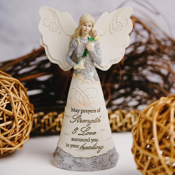Pavilion Gift Company Strength & Healing 6.5" Angel Holding Bird