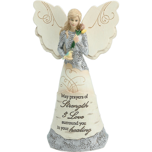 pavilion gift company Strength & Healing 6.5" Angel Holding Bird