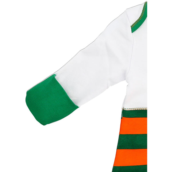 Pavilion Gift Company Striped Dino 0-3 Months Gown With Mitten Cuffs