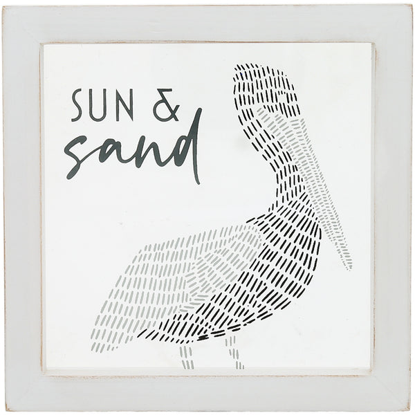 pavilion gift company Sun & Sand 5" x 5" Framed Glass Plaque