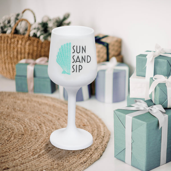 Pavilion Gift Company Sun Sand Sip 13 Oz Silicone Stemmed Wine Glass