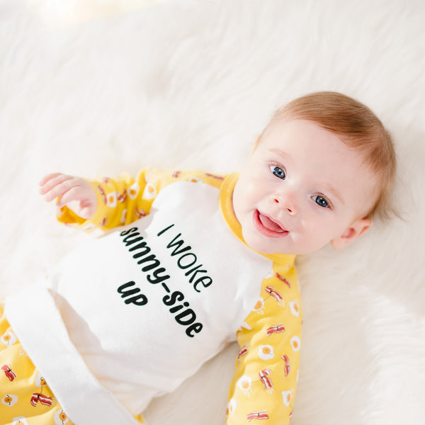 Pavilion Gift Company Sunny-Side Up 6-12 Months Yellow Bodysuit & Pants Set