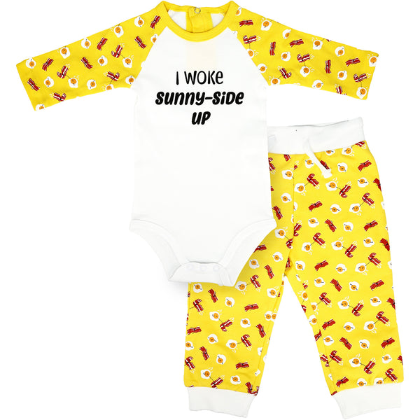 pavilion gift company Sunny-Side Up 6-12 Months Yellow Bodysuit & Pants Set