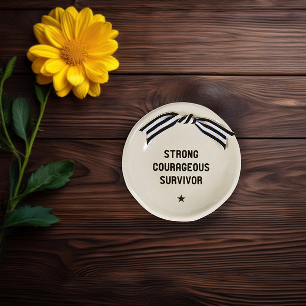 Pavilion Gift Company Survivor 4.25" Diameter Round Keepsake Dish