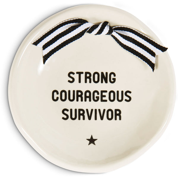 pavilion gift company Survivor 4.25" Diameter Round Keepsake Dish