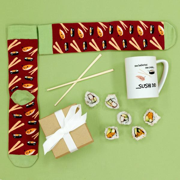 Pavilion Gift Company Sushi Did 18 Oz Mug And Sock Set