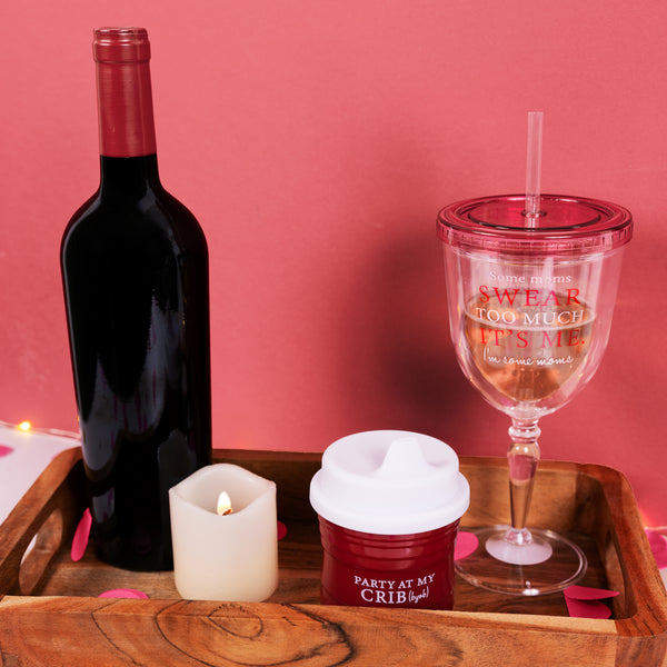 Pavilion Gift Company Swear Too Much 13 Oz Acrylic Wine Tumbler