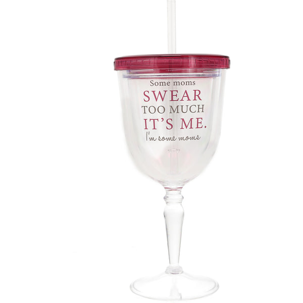 pavilion gift company Swear Too Much 13 oz Acrylic Wine Tumbler