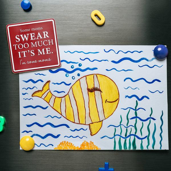 Pavilion Gift Company Swear Too Much 3.5" Tin Magnet