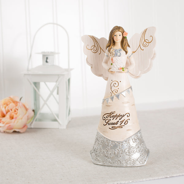 Pavilion Gift Company Sweet 16 6" Angel Holding Cake