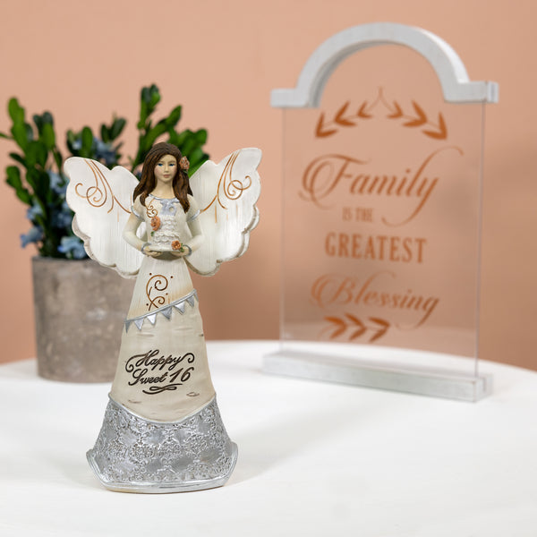 Pavilion Gift Company Sweet 16 6" Angel Holding Cake