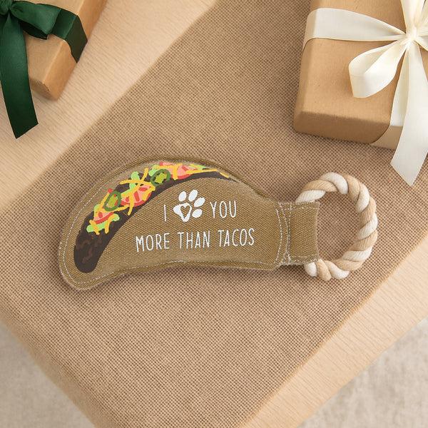 Pavilion Gift Company Tacos 12" Canvas Dog Toy On Rope