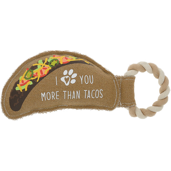 pavilion gift company Tacos 12" Canvas Dog Toy on Rope