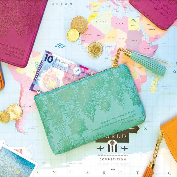 Pavilion Gift Company Tahitian Turquoise Gift Boxed Vegan Leather Coin Purse