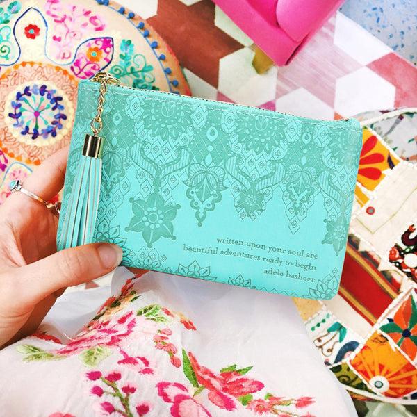 Pavilion Gift Company Tahitian Turquoise Gift Boxed Vegan Leather Coin Purse