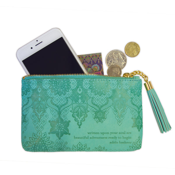 Pavilion Gift Company Tahitian Turquoise Gift Boxed Vegan Leather Coin Purse