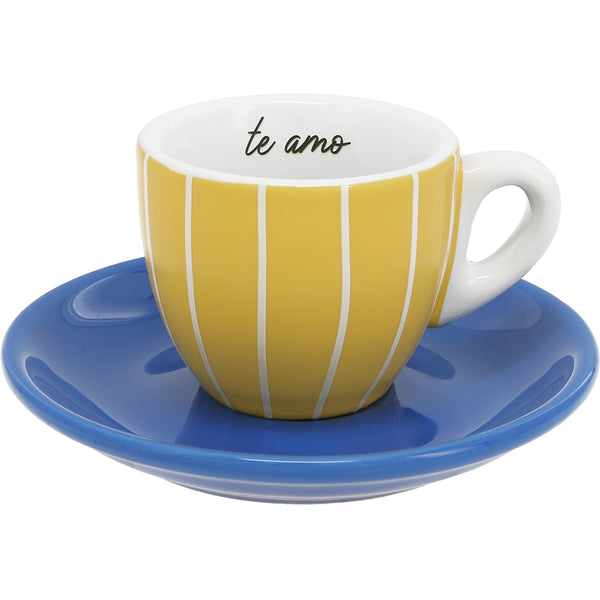 pavilion gift company Te Amo 2.5 oz Espresso Cup and Saucer