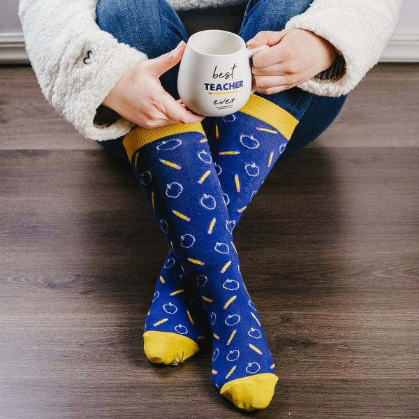 Pavilion Gift Company Teacher 15.5 Oz Mug And Sock Set
