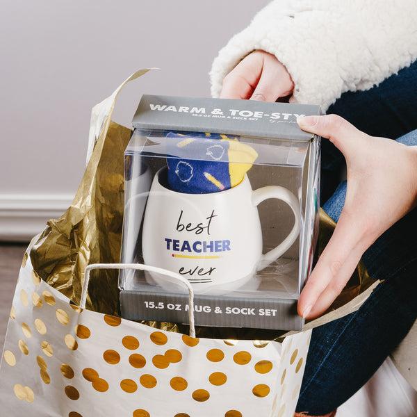 Pavilion Gift Company Teacher 15.5 Oz Mug And Sock Set