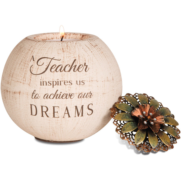 pavilion gift company Teacher 4" Round Tealight Candle Holder