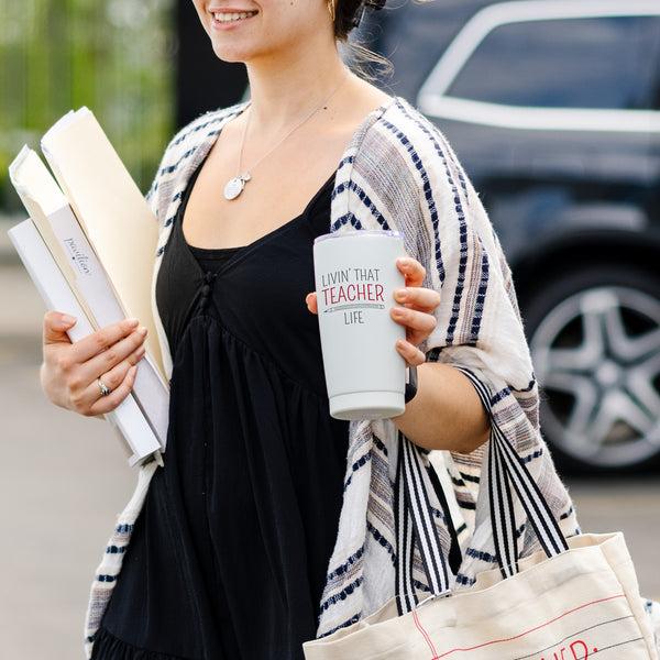 Pavilion Gift Company Teacher Life 20 Oz Stainless Steel Travel Tumbler