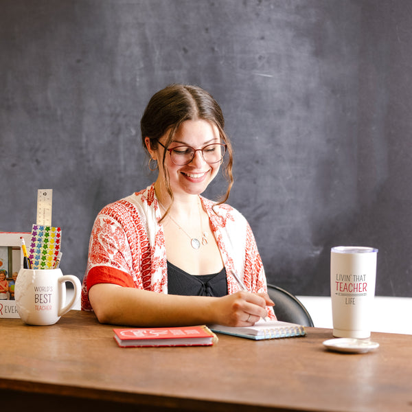 Pavilion Gift Company Teacher Life 20 Oz Stainless Steel Travel Tumbler