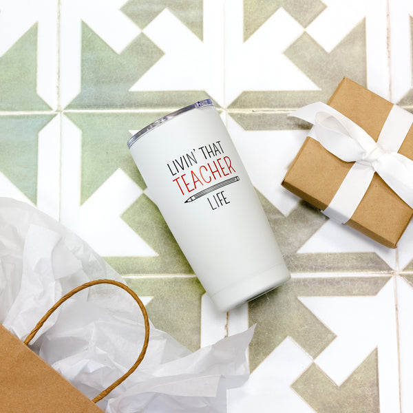 Pavilion Gift Company Teacher Life 20 Oz Stainless Steel Travel Tumbler