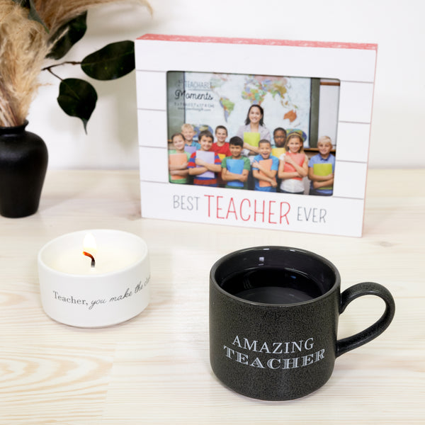 Pavilion Gift Company Teacher Stacking Mug And Candle Set 100% Soy Wax Scent: Tranquility