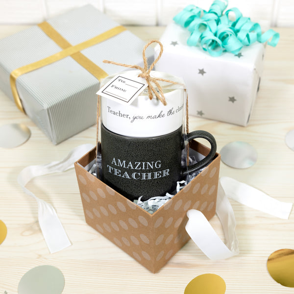 Pavilion Gift Company Teacher Stacking Mug And Candle Set 100% Soy Wax Scent: Tranquility