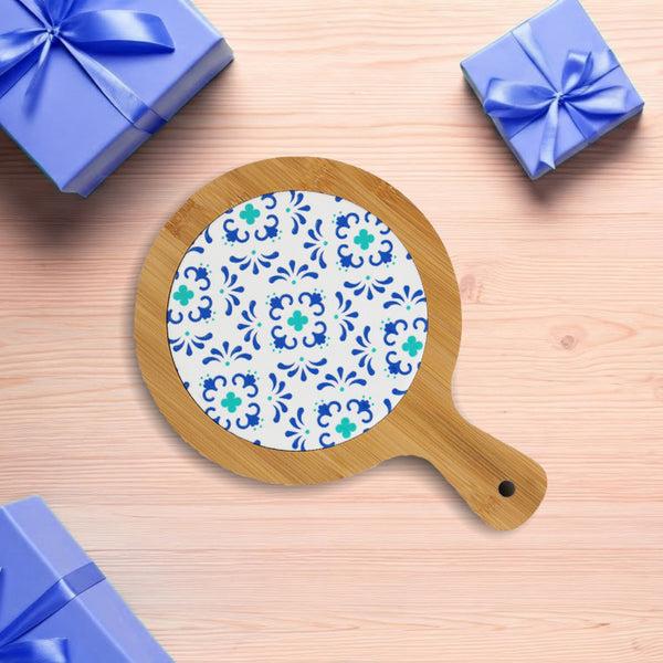 Pavilion Gift Company Teal & Blue 10.5" Bamboo & Ceramic Tile Trivet