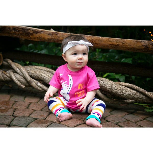 Pavilion Gift Company Teal Llama 6-12 Months Baby Leggings