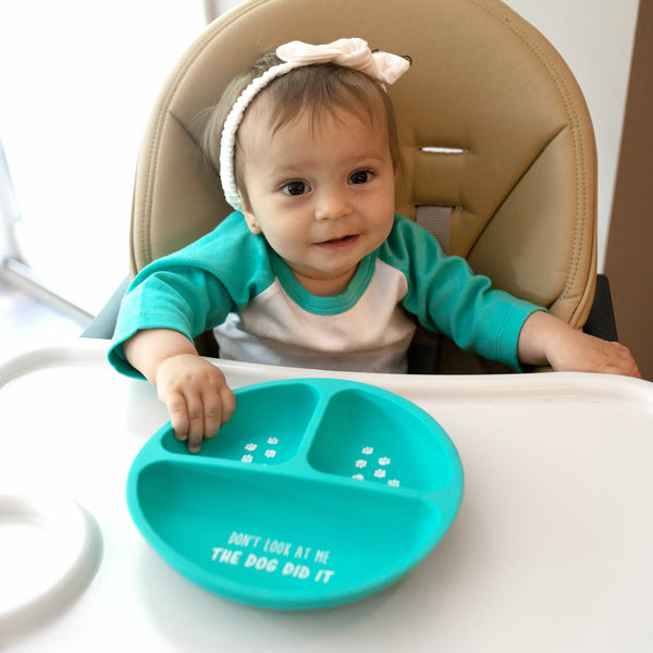 Pavilion Gift Company The Dog 7.75" Divided Silicone Suction Plate