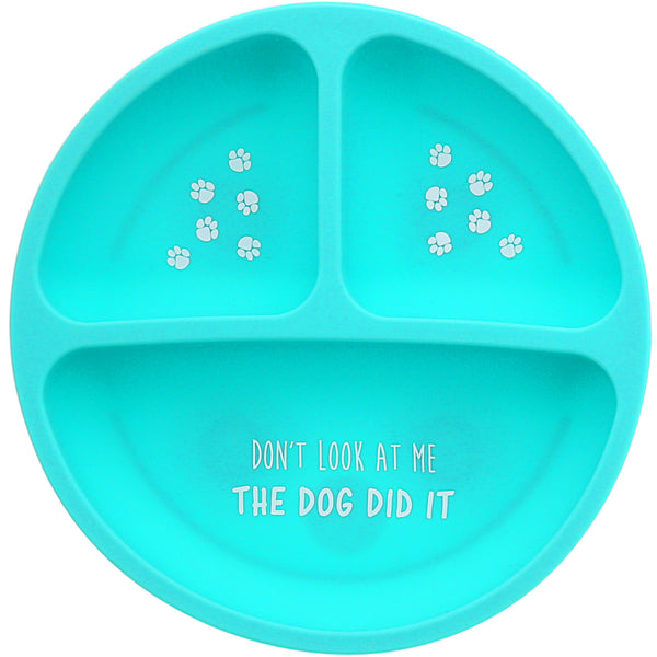 pavilion gift company The Dog 7.75" Divided Silicone Suction Plate