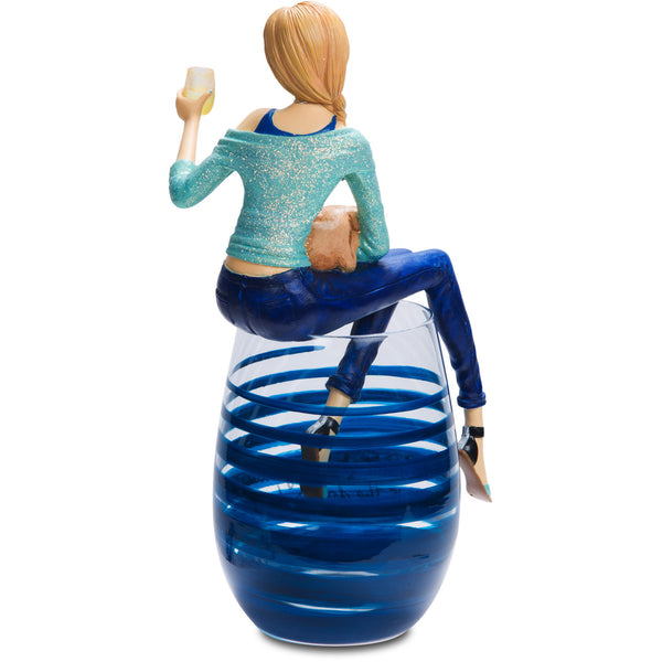 Pavilion Gift Company The Dog Is Home 8.75" Girl In Glass