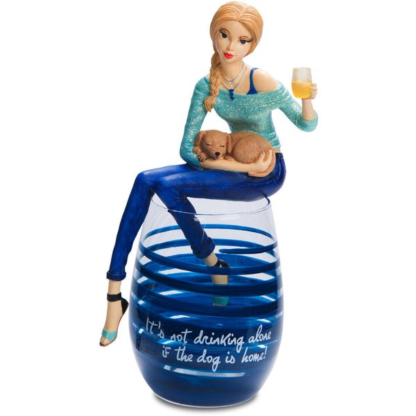 pavilion gift company The Dog is Home 8.75" Girl in Glass