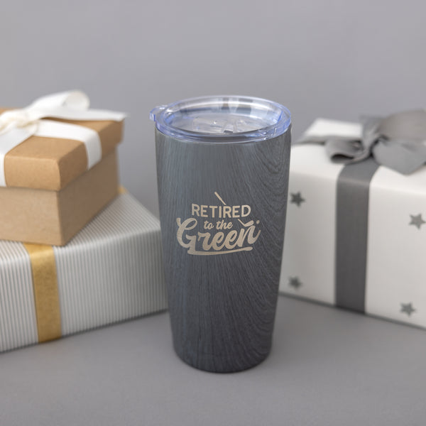 Pavilion Gift Company The Green 20 Oz Wood Finish Stainless Steel Travel Tumbler
