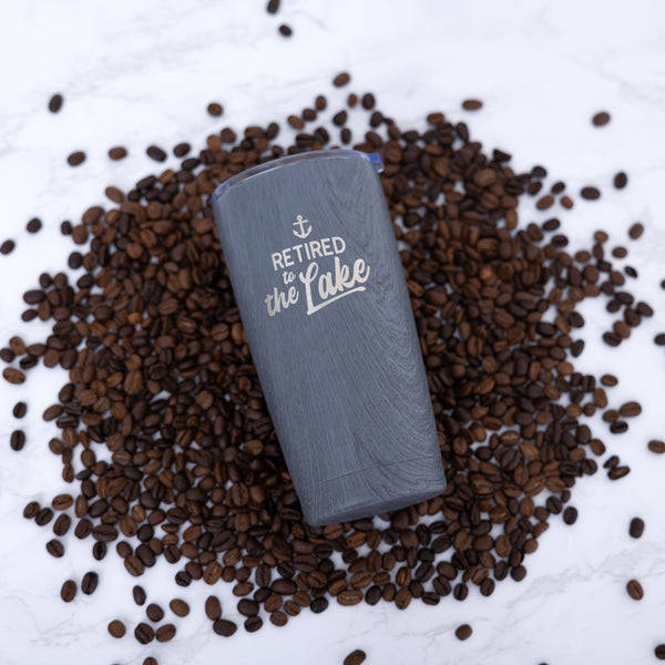 Pavilion Gift Company The Lake 20 Oz Wood Finish Stainless Steel Travel Tumbler