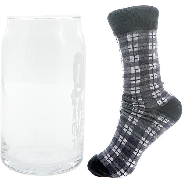 Pavilion Gift Company The Legend 16 Oz Beer Can Glass And Sock Set