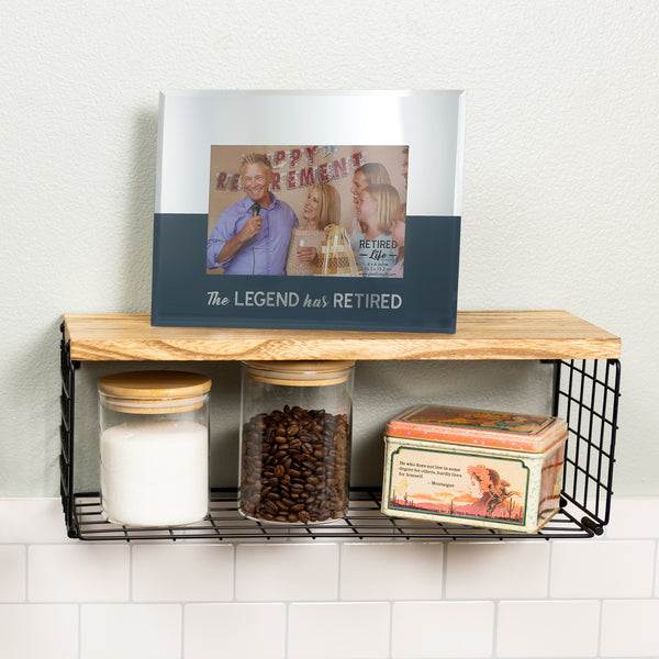 Pavilion Gift Company The Legend 9" X 7" Mirrored Glass Frame (Holds 6" X 4")