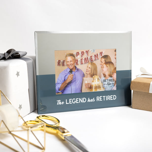 Pavilion Gift Company The Legend 9" X 7" Mirrored Glass Frame (Holds 6" X 4")