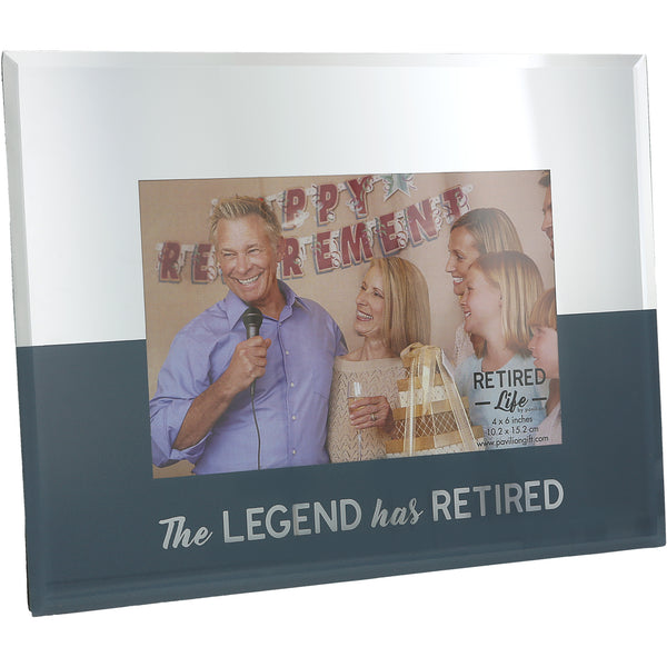 pavilion gift company The Legend 9" x 7" Mirrored Glass Frame (Holds 6" x 4")