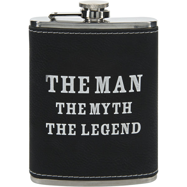 pavilion gift company The Legend PU Leather & Stainless Steel 8 oz Flask
