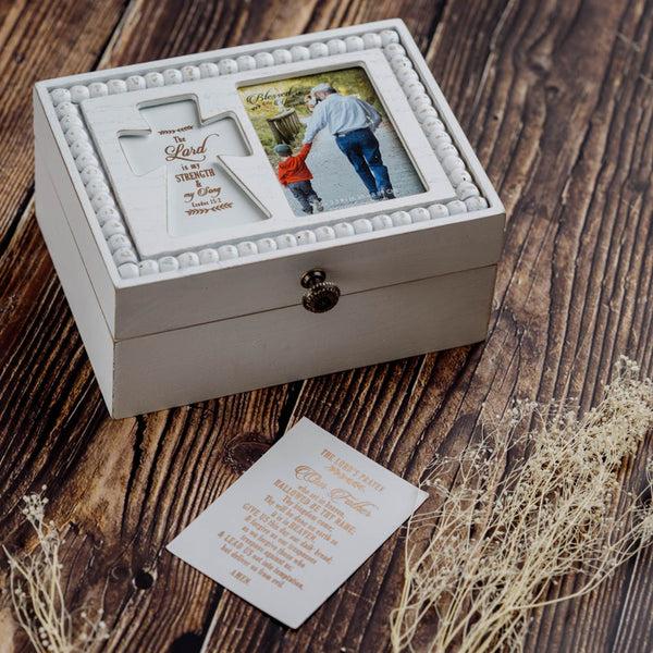 Pavilion Gift Company The Lord 6.5" X 5" Prayer Box With Photo Frame (Holds 2.25" X 3.25" Photo)