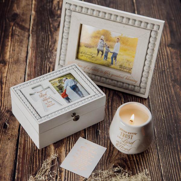 Pavilion Gift Company The Lord 6.5" X 5" Prayer Box With Photo Frame (Holds 2.25" X 3.25" Photo)