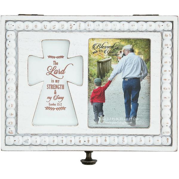 pavilion gift company The Lord 6.5" x 5" Prayer Box with Photo Frame (Holds 2.25" x 3.25" Photo)