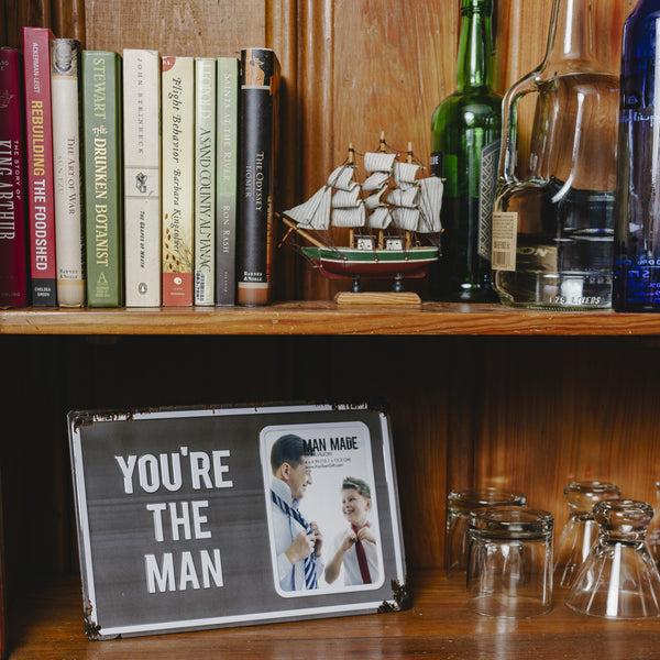 Pavilion Gift Company The Man 11.75" X 8" Tin Frame (Holds 4" X 6" Photo)