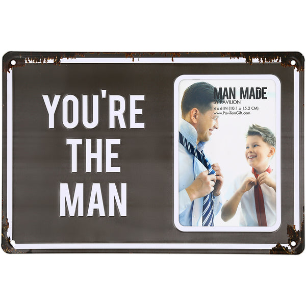 pavilion gift company The Man 11.75" x 8" Tin Frame (Holds 4" x 6" Photo)