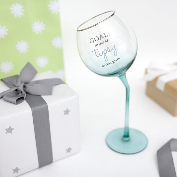 Pavilion Gift Company Tipsy 11 Oz Tipsy Stemmed Wine Glass