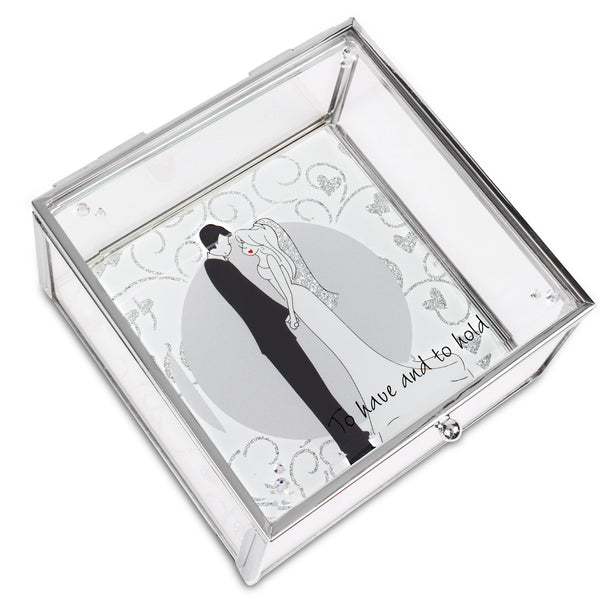 pavilion gift company To Have and To Hold 4" Glass Keepsake Box