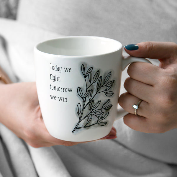 Pavilion Gift Company Today We Fight 17 Oz Cup With Coaster Lid